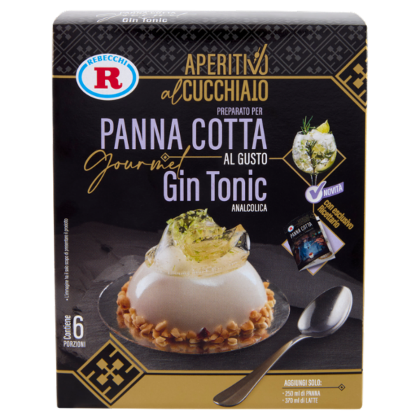 Rebecchi Pasticceria Creativa Preparato per Panna Cotta Gourmet al Gusto Gin Tonic 89,5 g