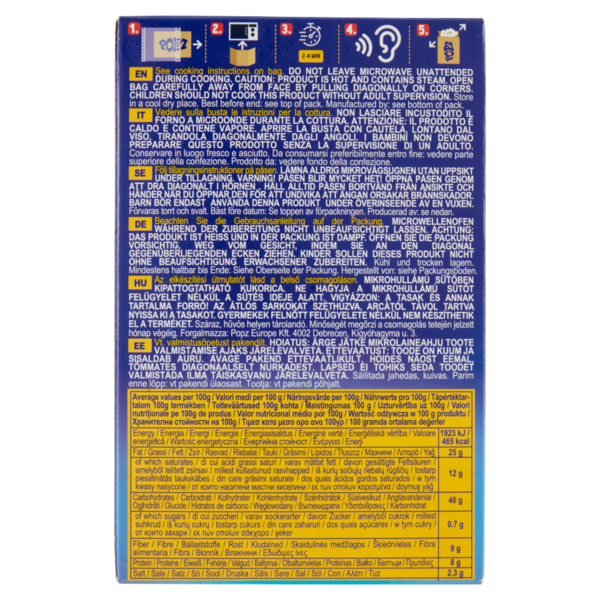 Popz the Microwave Popcorn Gusto Burro 3 x 90 g