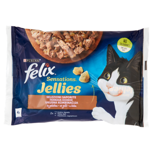 FELIX Sensations Jellies Selezioni Saporite in gelatina (Anatra, Agnello) 4 x 85 g