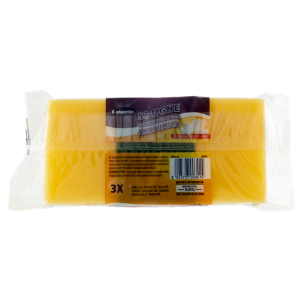 IL GIGANTE Spugne con Impugnatura Anatomica 3 pz