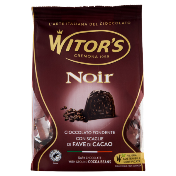 Witor's Noir Cioccolato Fondente con Scaglie di Fave di Cacao 200 g