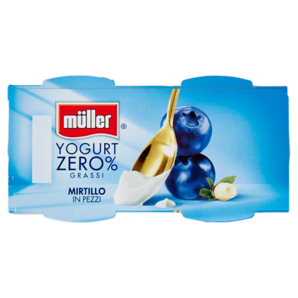 müller Yogurt Zero% Grassi Mirtillo in Pezzi 2 x 125 g