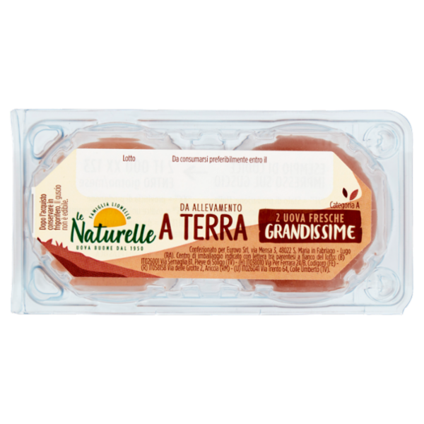 le Naturelle da Allevamento a Terra 2 Uova Fresche Grandissime