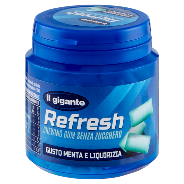 IL GIGANTE Refresh Chewing Gum Senza Zucchero Gusto Menta e Liquirizia 105 g