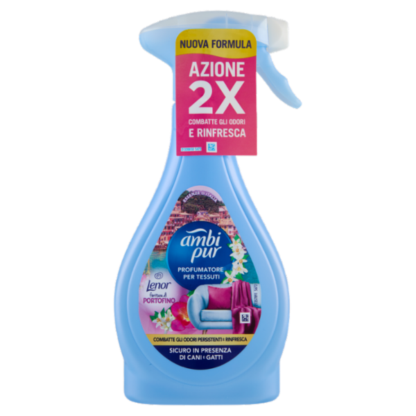 Ambi Pur Profumatore per Tessuti, Lenor Fioritura di Portofino 385 ml