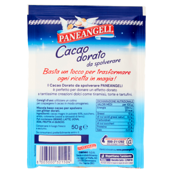 PANEANGELI decora con Cacao dorato da spolverare 50 g