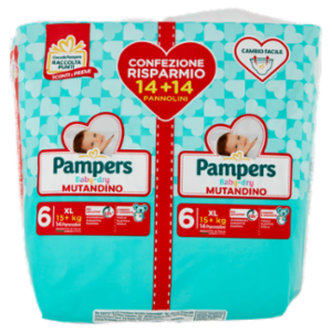 Pampers Baby-dry Mutandino 6 XL 14+14 Pz