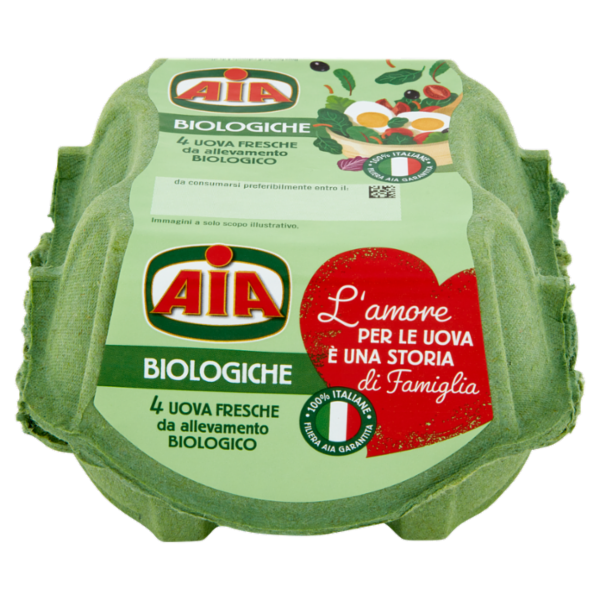 Aia Biologiche 4 Uova Fresche da allevamento Biologico 220 g
