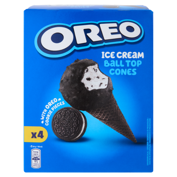 OREO Ice Cream Ball Top Cones 4x66g