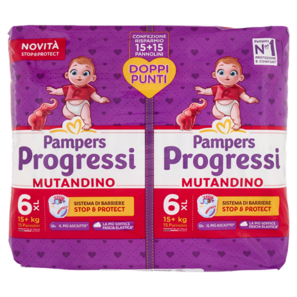 Pampers Progressi Mutandino XL 15 + 15 pz