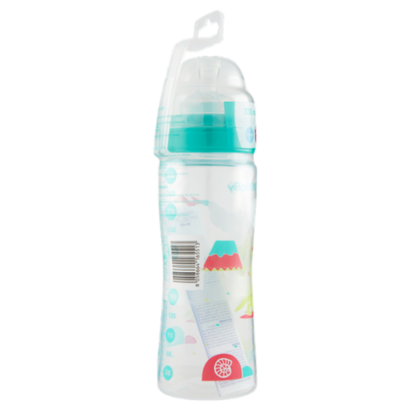 neo Baby Biberon Plastica Collo Largo 330 ml 4m+ Dino Verde
