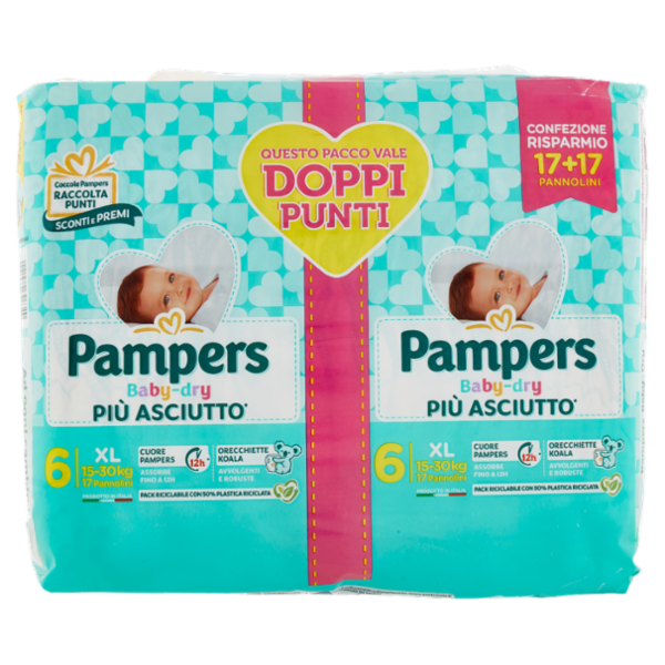 Pampers Baby-dry 6 XL 17+17 pz