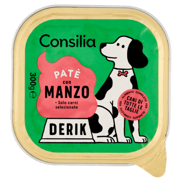 Consilia Derik Paté per Cane con Manzo 300 g