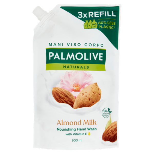 Palmolive ricarica sapone liquido mani Latte e Mandorla 900 ml