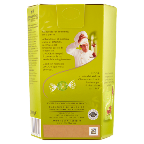 Lindt Cioccolatini Lindor Cioccolato al latte Pistacchio Scatola 200 g