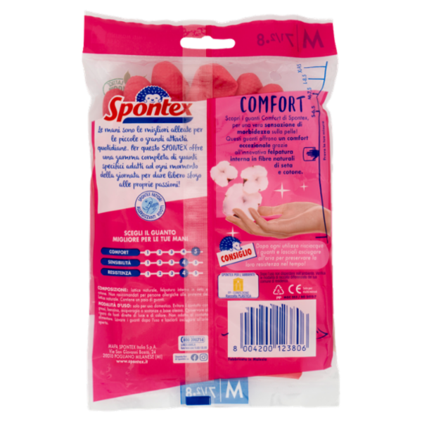 Spontex Guanti Casalinghi Comfort Taglia M