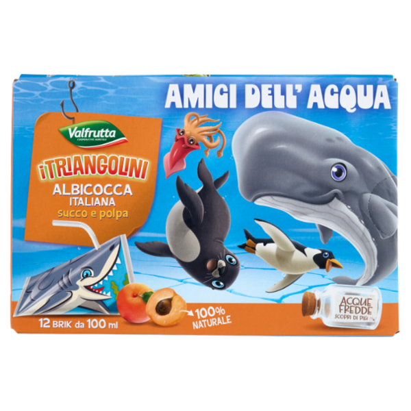 Valfrutta i Triangolini Albicocca Italiana succo e polpa Brik 12 x 100 ml