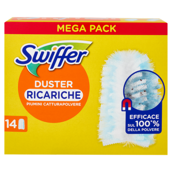 Swiffer Duster Cattura Polvere - Ricarica 14 Piumini per spolverare