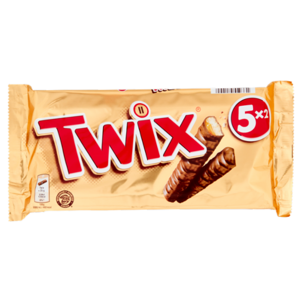 Twix Snack al Cioccolato con Caramello, 5 Barrette x 50g