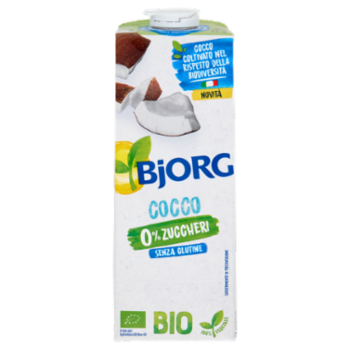 BJORG Cocco 0% Zuccheri Bevanda Vegetale Bio, Senza Glutine, Prodotto In Italia, 1L