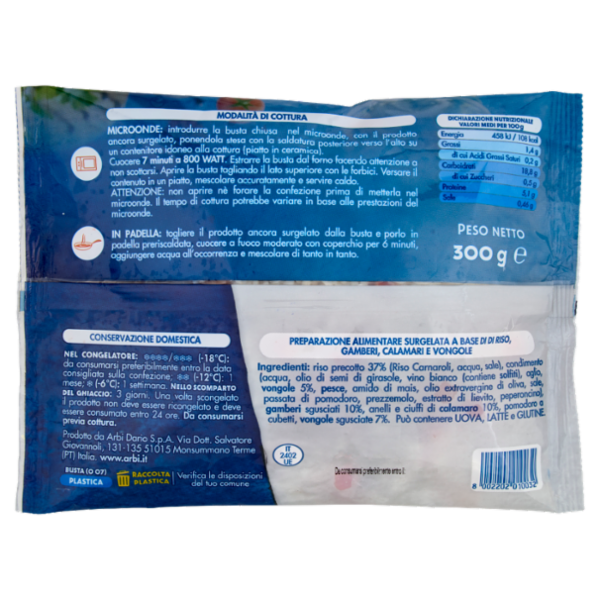 Arbi i pronti di mare Risotto ai Frutti di Mare 300 g