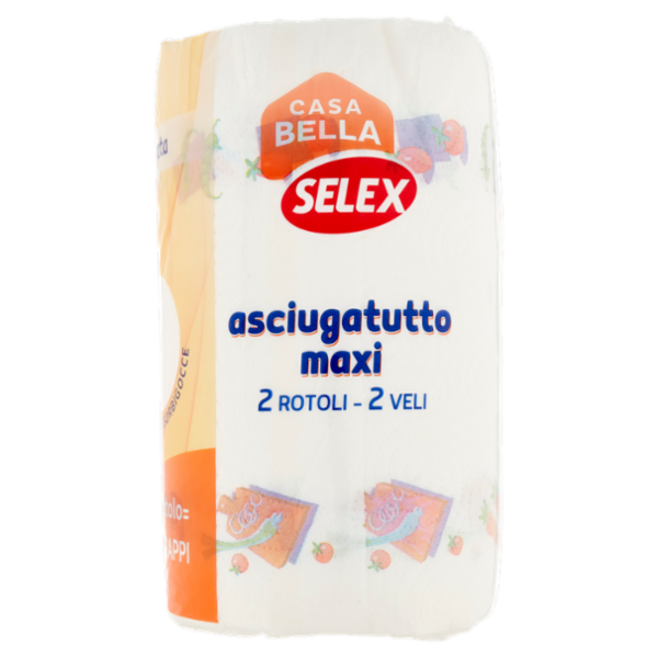 Selex Casa Bella Asciugatutto 2 Veli Maxi Rotolo 100 Strappi 2 Rotoli