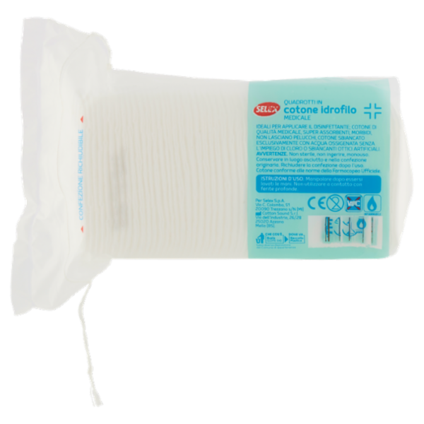 Selex Quadrotti in Cotone Idrofilo Medicale 50 pezzi