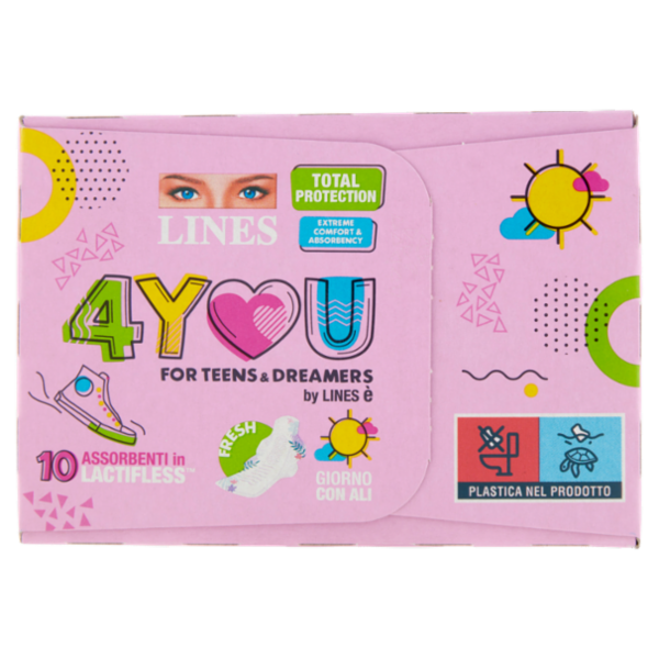 Lines 4You Assorbenti in Lactifless Giorno con Ali 10 pz