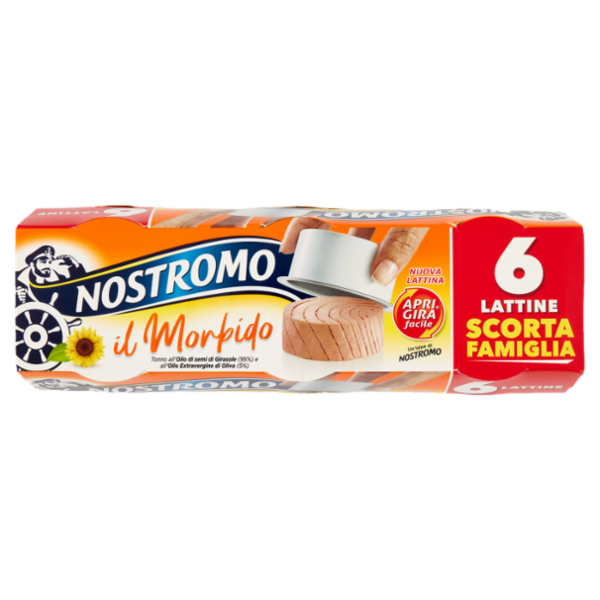 Nostromo il Morbido Tonno all'Olio di semi di Girasole e all'Olio Extravergine di Oliva 6 x 65 g
