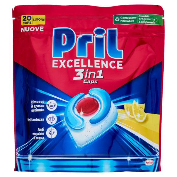 PRIL Excellence 3in1 Caps Limone 20pz (362g)