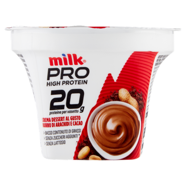 Milk Pro High Protein 20g Crema Dessert al Gusto Burro di Arachidi e Cacao 200 g