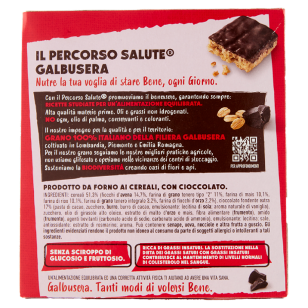 Galbusera BiscoBarretta Cereali croccanti e cioccolato fondente extra 5x46 g