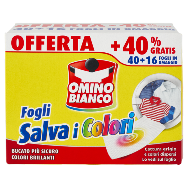 Omino Bianco Fogli Salva i Colori 56 pz
