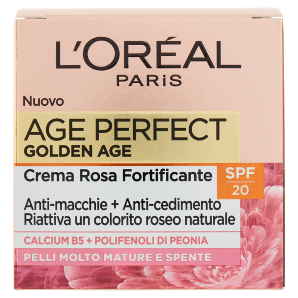 L'Oréal Paris Crema Viso Giorno Anti-età Age Perfect Golden Age, con SPF 20, 50 ml