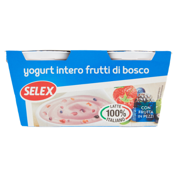 Selex Yogurt Intero Frutti di Bosco con Frutta in Pezzi 2x125 g