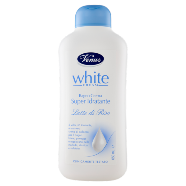 Venus White Cream Bagno Crema Super Idratante Latte di Riso 650 mL