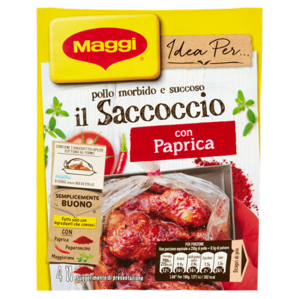 MAGGI il Saccoccio con Paprika Sacchetto e spezie per Pollo al Forno 1 pezzo 34 g