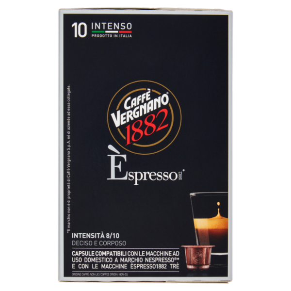 Caffè Vergnano 1882 Èspresso1882 Intenso 10 Capsule Compatibili Nespresso* 50 g