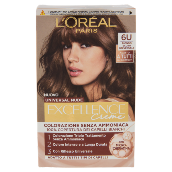 L'Oréal Paris Excellence Creme Colorazione Senza Ammoniaca 6U Biondo Scuro Universale