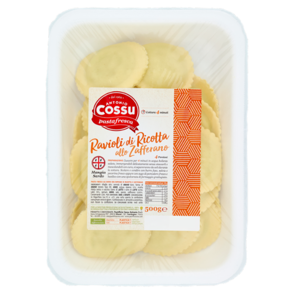 pastafresca Cossu Antonio Ravioli di Ricotta allo Zafferano 500 g