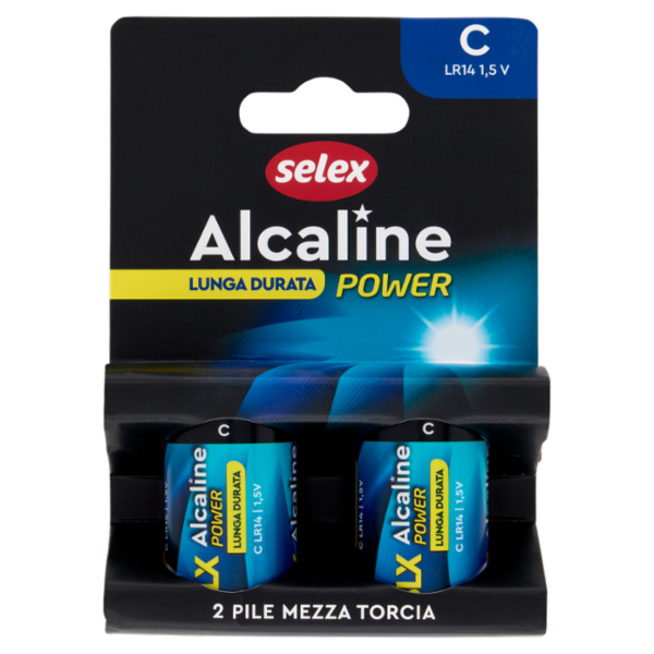 Selex Pile Alcaline Mezza Torcia C 1,5 V 2 pezzi