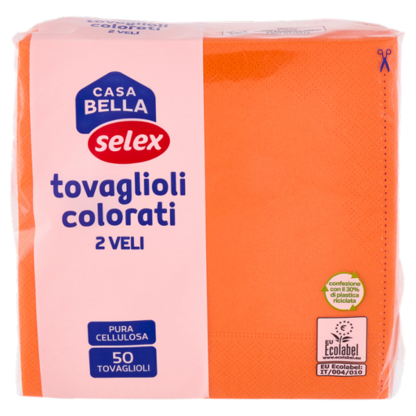 Selex Casa Bella Tovaglioli 2 Veli 33x33 cm Arancione 50 pezzi