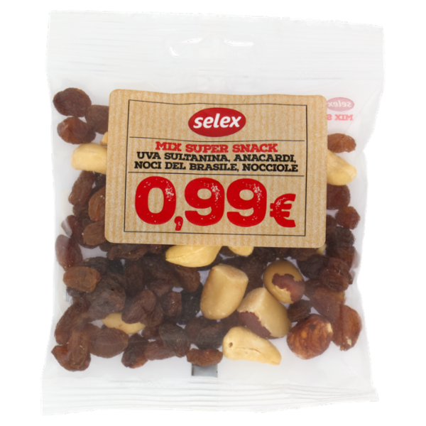 Selex Mix Super Snack Frutta Secca Sgusciata e Frutta Disidratata 70 g