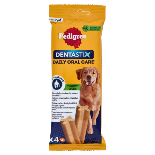 Pedigree Dentastix Snack per igiene orale Cane Grande 4 Pezzi 154 g