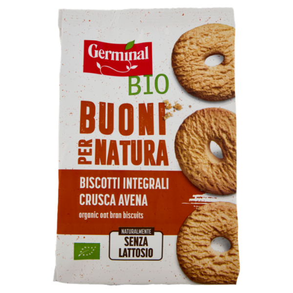 Germinal Bio Buoni per Natura Biscotti Integrali Crusca Avena 250 g