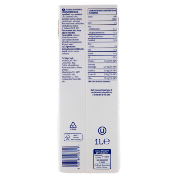 OraSì Mandorla Zero Zuccheri 1 L