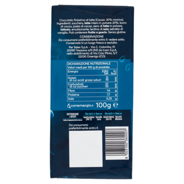 Selex Cioccolato Finissimo al Latte 100 g