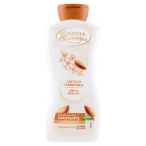 Spuma Di Sciampagna Benessere Bagnodoccia Crema Idratante Latte Di Mandorla e Burro Di Karitè 500 Ml