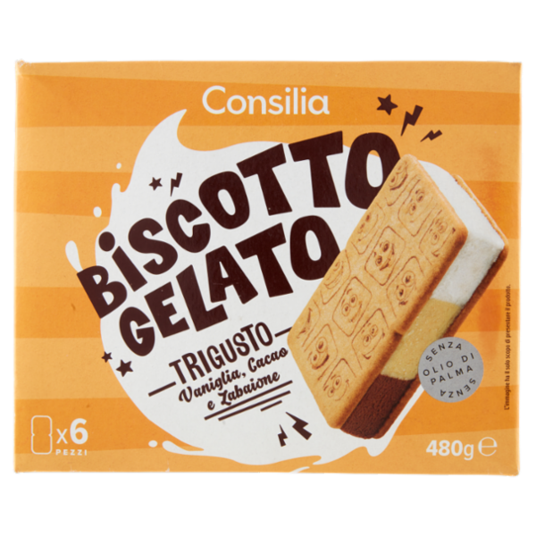 Consilia 6 Biscotti Ripieni di Gelato Trigusto 480 g