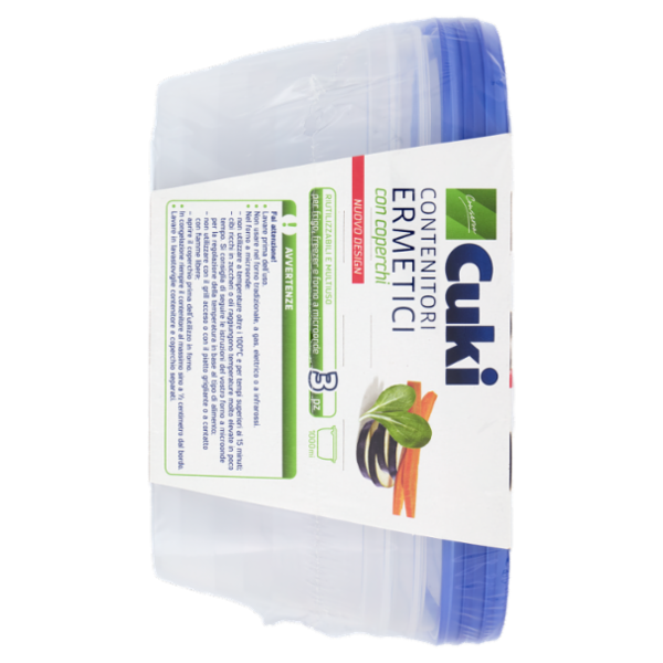 Cuki Conserva Contenitori Ermetici con coperchi 1000 ml 3 pz